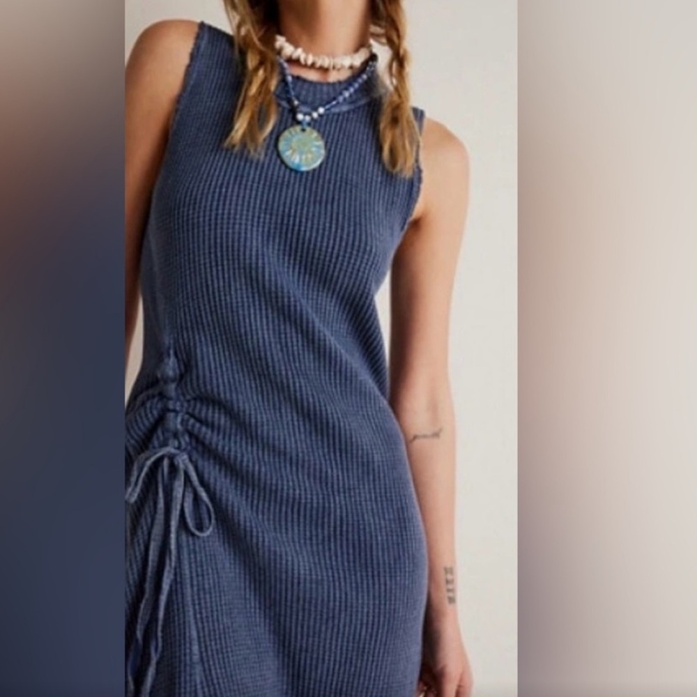 NWT FREE PEOPLE One Natasha Sleeveless Thermal Maxi In Navy SZ: XS